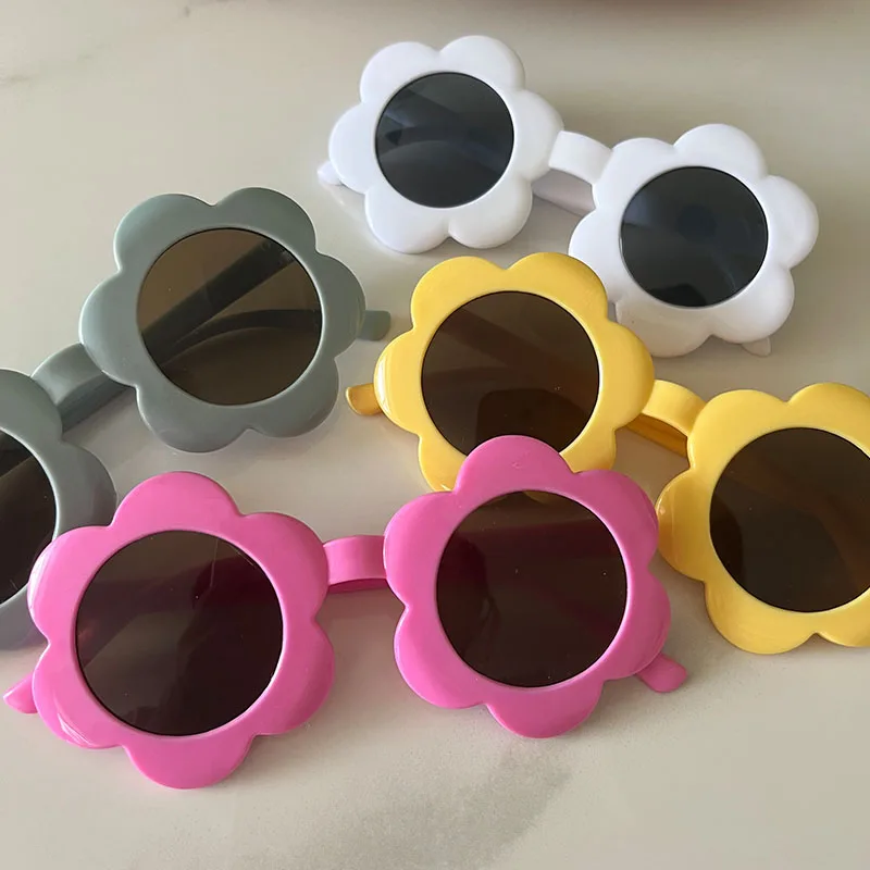 Children Cute Flowers Sunglasses Sunscreen Polarised Kawaii UV Protection Outdoor Beach Holiday Glasses Birthday Party Eyewear