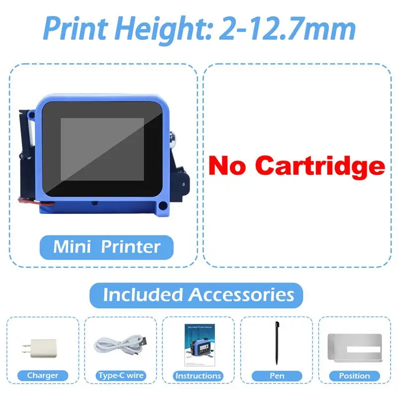 Top Portable Mini Handheld Inkjet Printer 12.7mm for QR Barcode Batch Date Number Logo Expiry Date Coding Machine 28 Languages