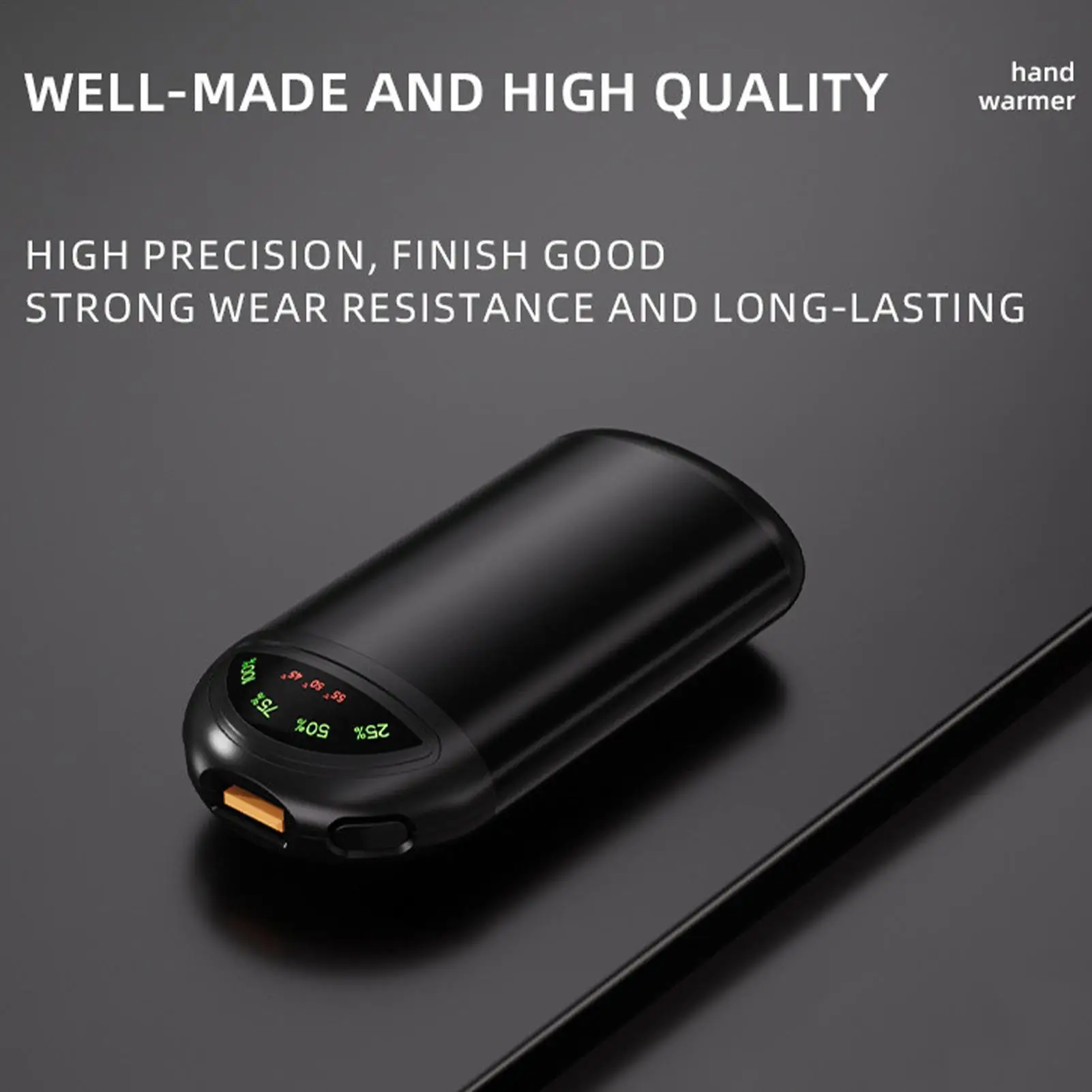 Heated Hand Warmers Rechargeable Hand Heater Power Bank 5000mAh With Lights Portable 3-Level Temperature Pocket Heater For