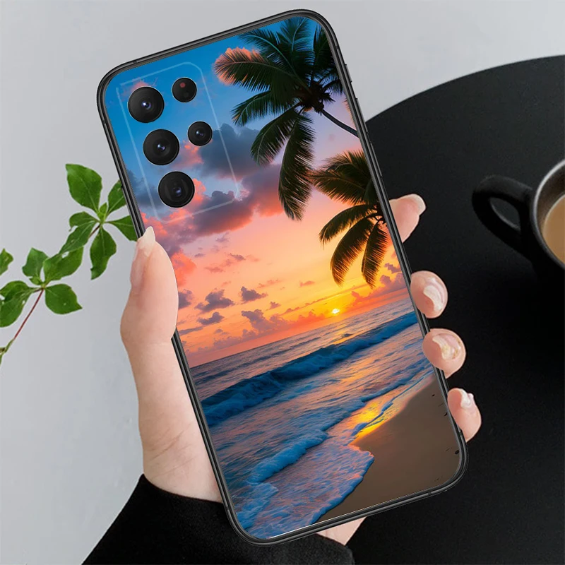 Beach Sea Palm Tree Phone Case For Samsung A52S A21S A33 A23 A13 A14 A32 A52 A53 A54 A51 A71 A15