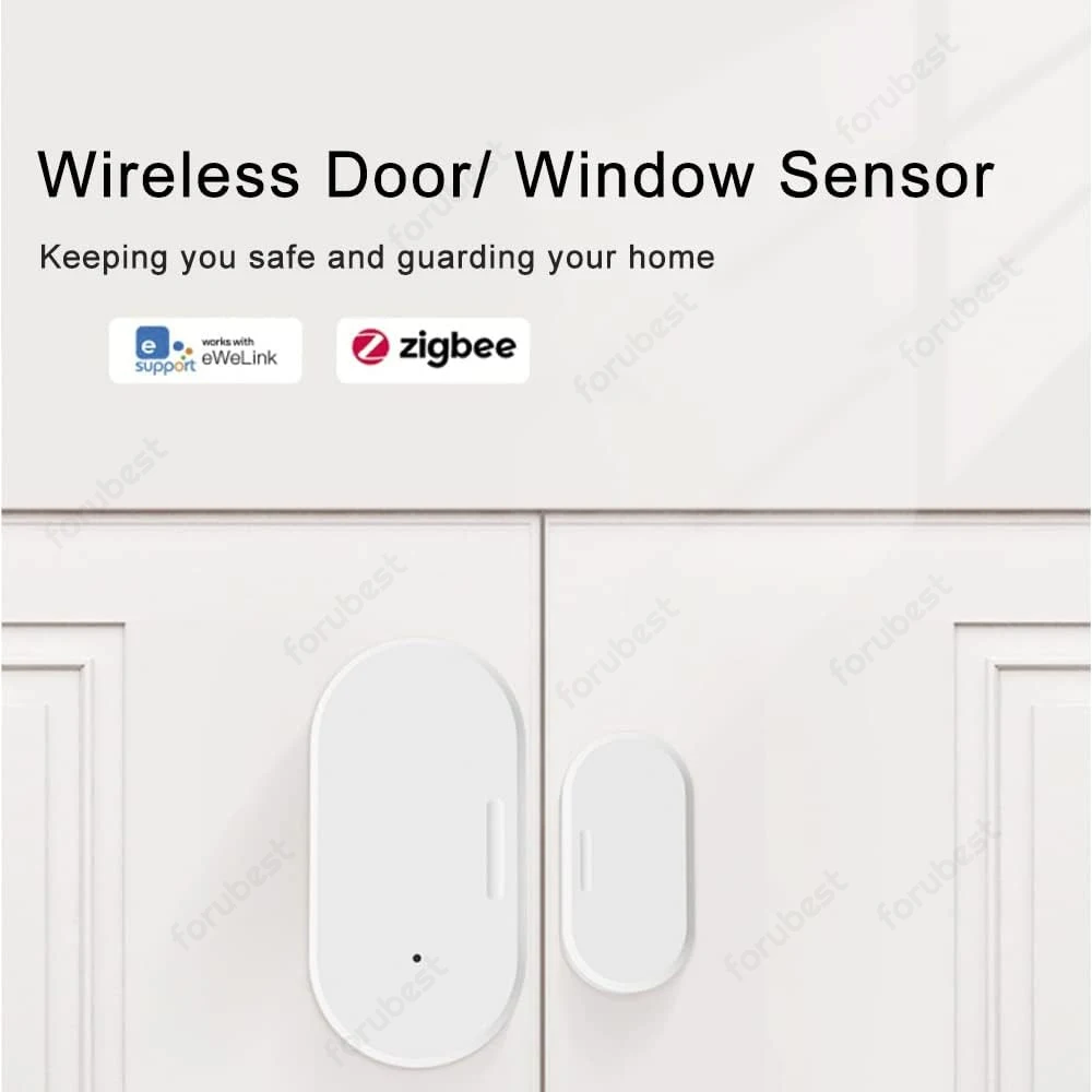 Sensor de puerta y ventana ZigBee, alarma antirrobo inalámbrica, Detector de puerta, funciona con la aplicación Ewelink, Alexa, Zigbee2mqtt