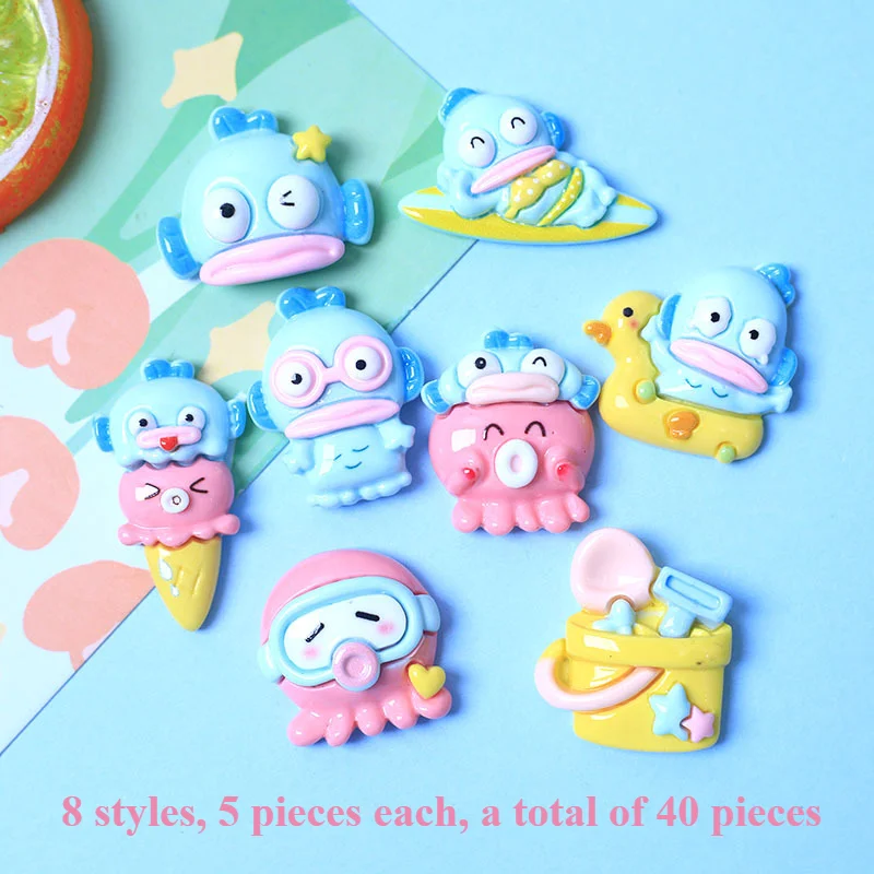 

Multiple Styles 40Pcs HANGYODON Diy Accessories Phone Case Anime Toys Homemade headband hair accessories Material package