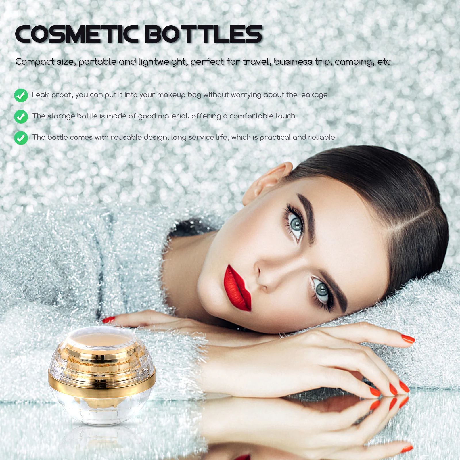 Face Cream Container Leak Proof Portable Travel Storage Bottle For Ointments Lotions Cosmetics Refillable Empty Jar Sub