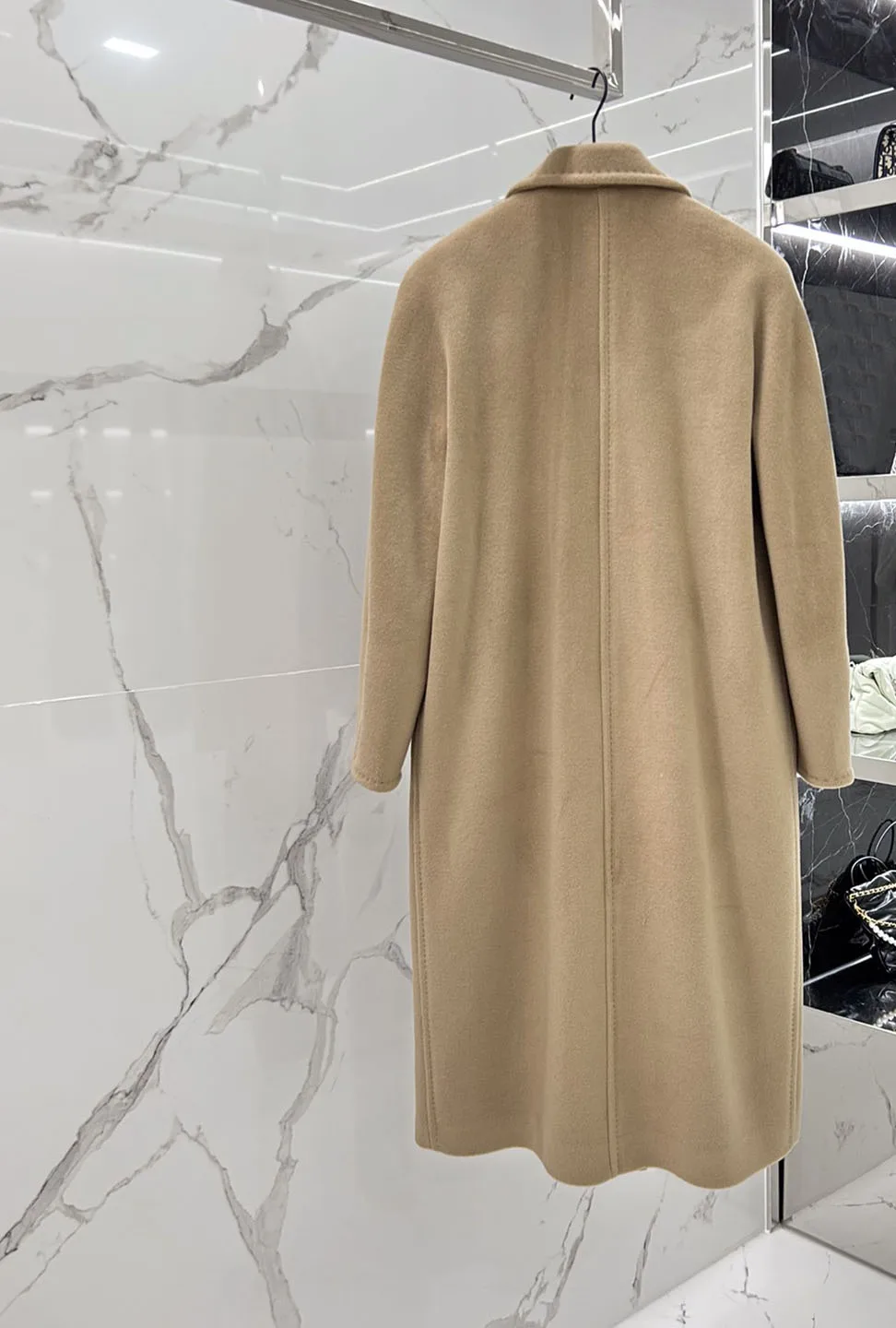 2023 Autumn Winter Fashion New Women's Clothing Cashmere Solid Color Belt Coat 1005