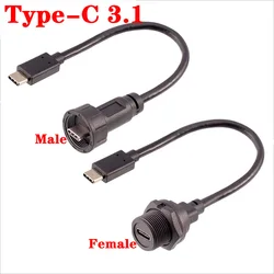 Threaded TYPE C Waterproof IP67 IP68 Charging Data Connector USB 3.1 Type-C Male Female Installation PCB Plug Socket USB3.1