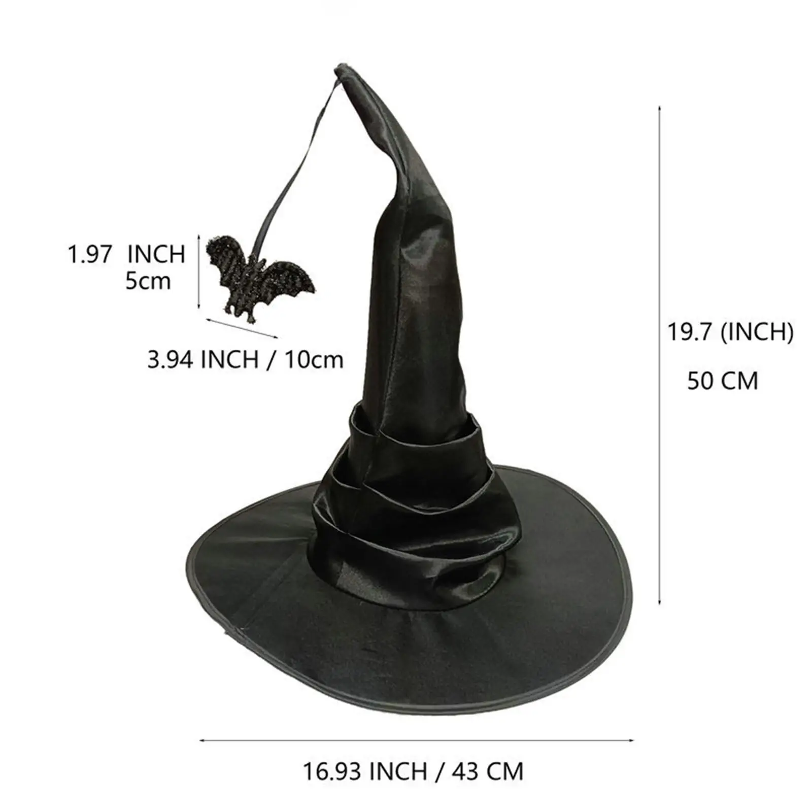 Cappello da strega di Halloween copricapo nero per bomboniere puntelli per foto gioco di ruolo