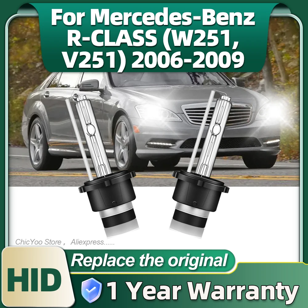 

2Pcs Xenon Bulb D2S HID Lamp Replacement Car Headlight 6000K White For Mercedes-Benz R-CLASS W251 V251 2006 2007 2008 2009