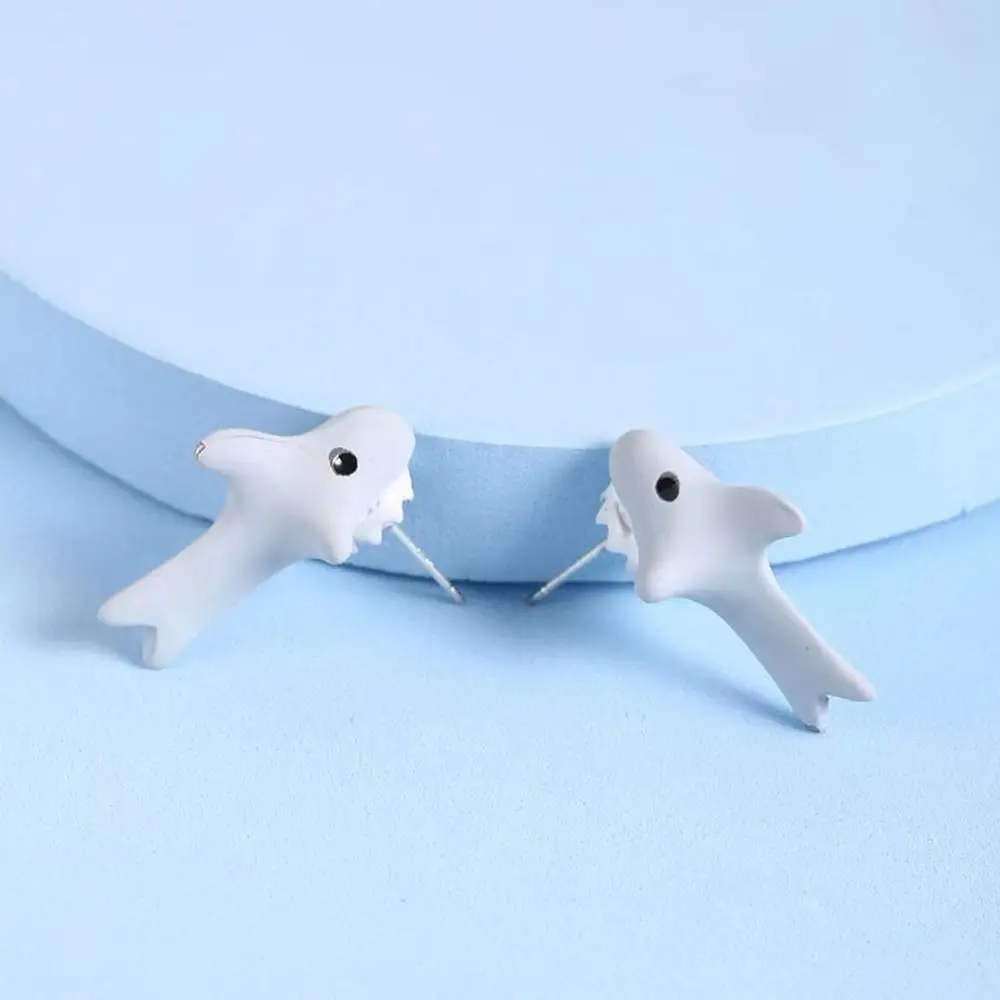 Trendy Metal Cartoon Animal Biting Stud Earrings Hippo Dog Whale Dinosaur Bite Earring Little Dog Earrings Women