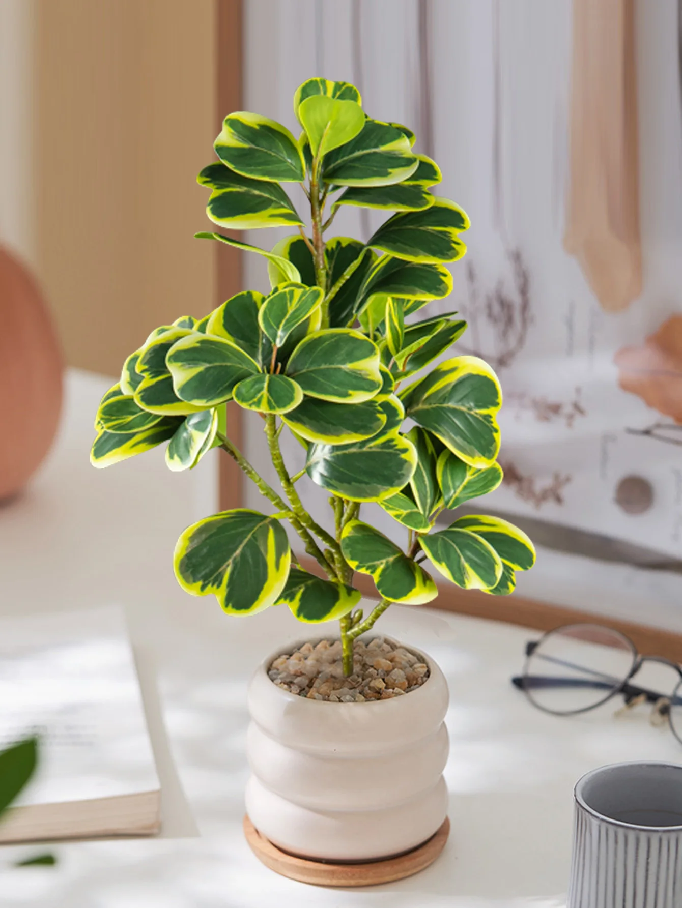 20-37cm Small Artificial Heart-leaf Hoya Plants Fake Succulent Landscape Plastic Magnolia Leaves For Home Office New Year Decor