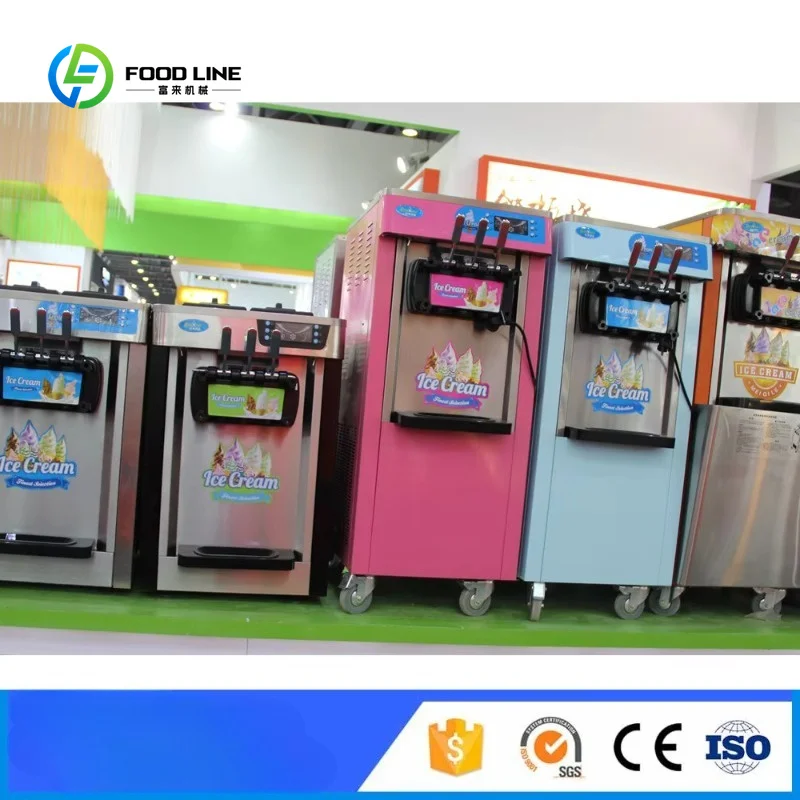 Customized Made in China Factory Price 3 Flavor Soft Ice Cream Machine Commercial Ice Cream Maker Machines for Sale
