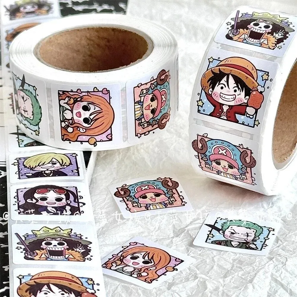 500PCS/Rolle Anime One Piece Moving Diffuse Aufkleber Manuelle Dekorative Materialien Umschlag Belohnung Abdichtung Aufkleber Papier Kawaii Geschenk