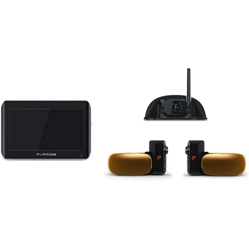 Vision S 3-Camera Wireless RV Backup System with 7-Inch Monitor, 1 Rear Sharkfin, 2 Side Running Light Cameras