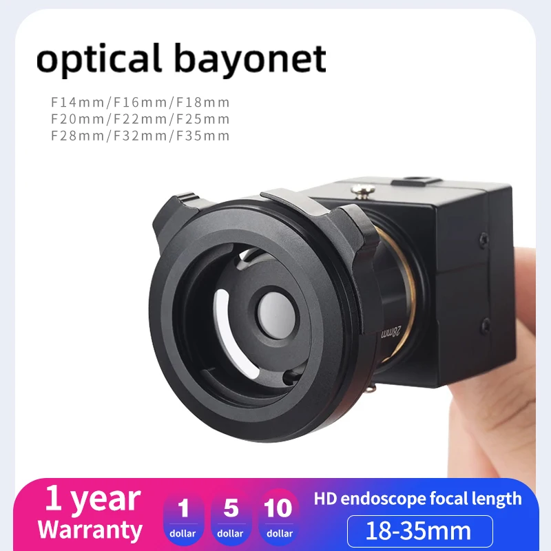 

Endoscope Optical Adapter Endoscope Bayonet Optical Interface F14mm~F35mm Adjustable Bayonet Zoom HD Endoscope Focal Length