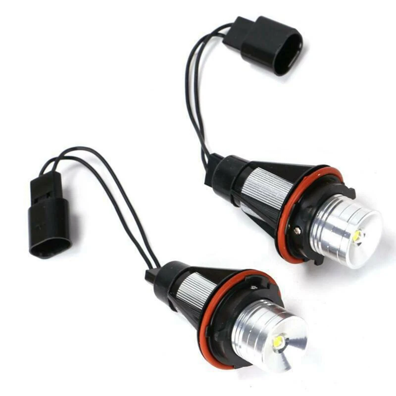 New1pair 8000K White LED Angel Eye Marker Halo Light Bulbs Lamps For-BMW E39 E53 E60 E63 E64 E66 E87 5 6 7 X3 X5