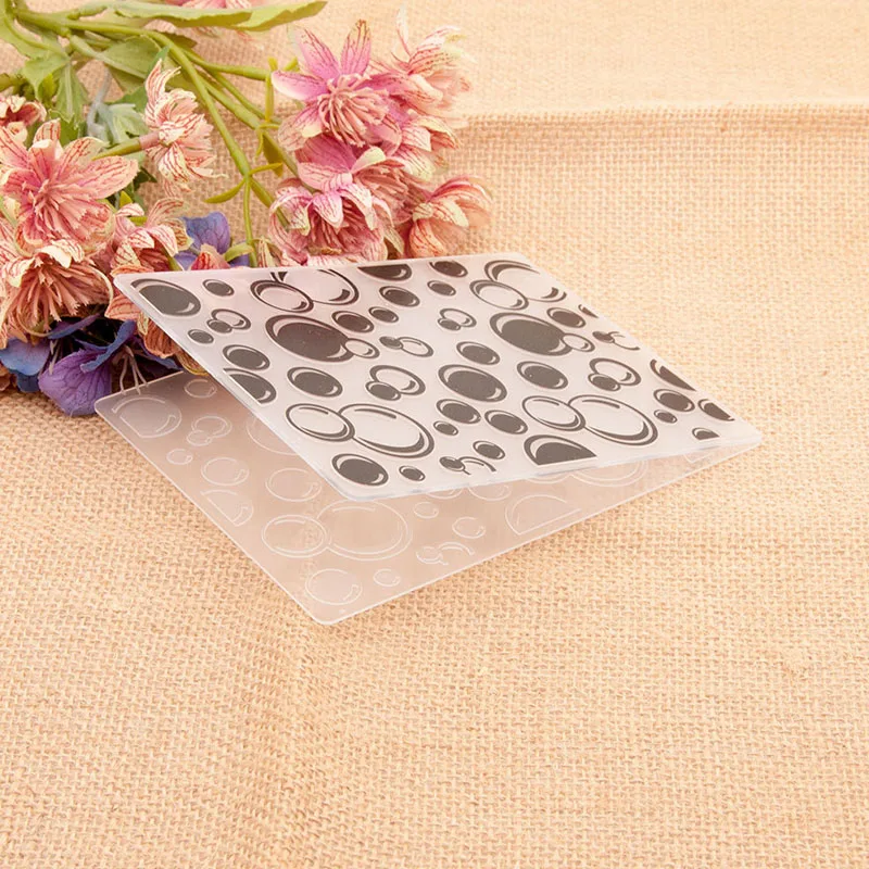 1Pcs Plastic Embossing Folder 3D Transparent Flower Geometry Texture Embossing Plates For DIY Scrapbook Card Making Decoration