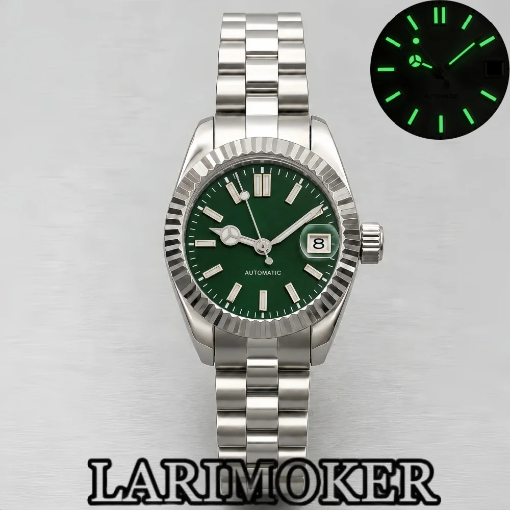 LARIMOKER 26mm 28mm NH05 Women’s Automatic Mechanical Watch Stainless Steel Dog Tooth Bezel Sapphire Glass Calendar Wristwatch