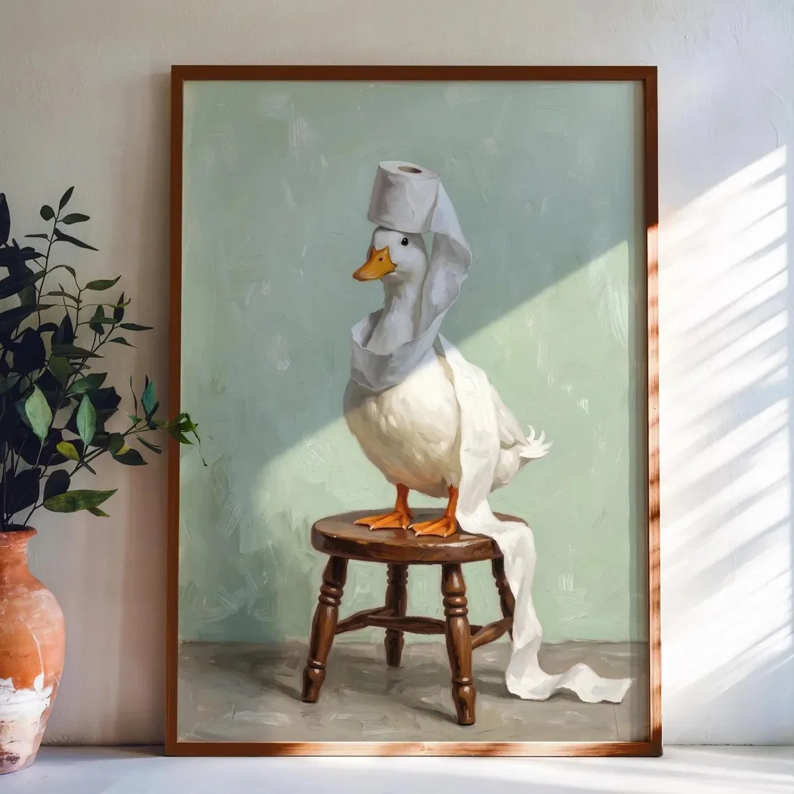 Funny Toilet Duck Canvas Poster Bathroom Duck Tissue Wall Art Mural  Home Decoration Painting Gift Customizable Pictures