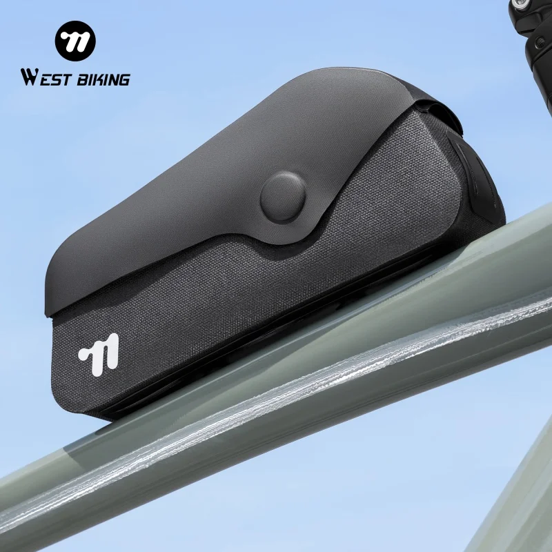 

WEST BIKING Bike Top Tube Bag Waterproof 1L Cycling Frame Bag Screw or Straps Install Phone Case Gravel Road Bike Top Frame Bag