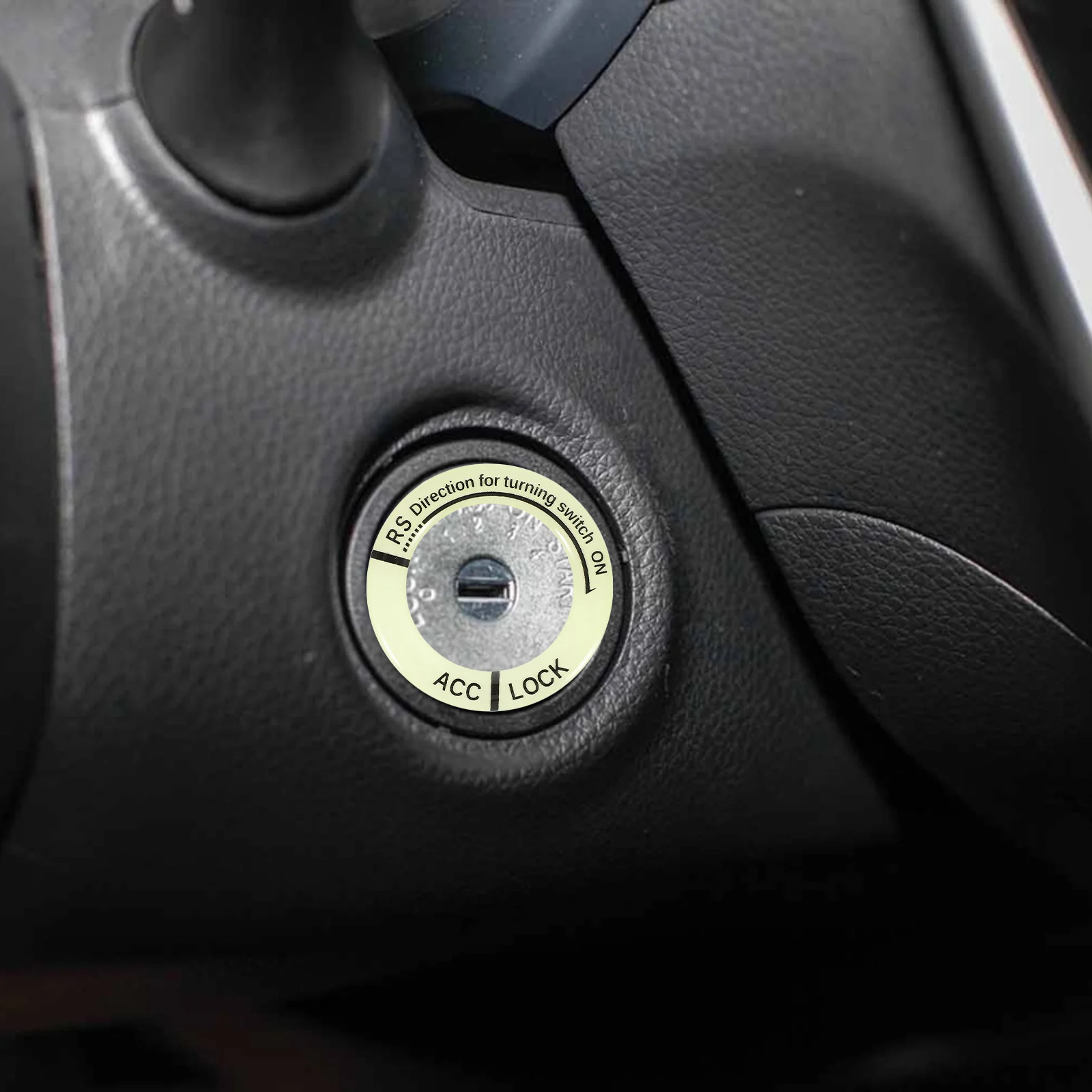 

Luminous Car Ignition Switch Trim Cover Easy Install Glow Dark Long Lasting Sturdy Fade Resistant Stylish Practical Accessory