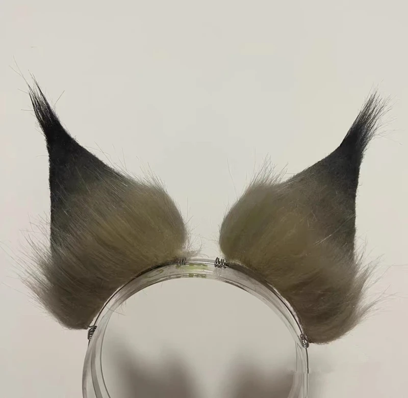 Hand Made Cosplay Prop Simulation Animals Beast Anime Cat Wolf Fox Ear Hairband Hairhoop Headwear Halloween Christmas Game Party