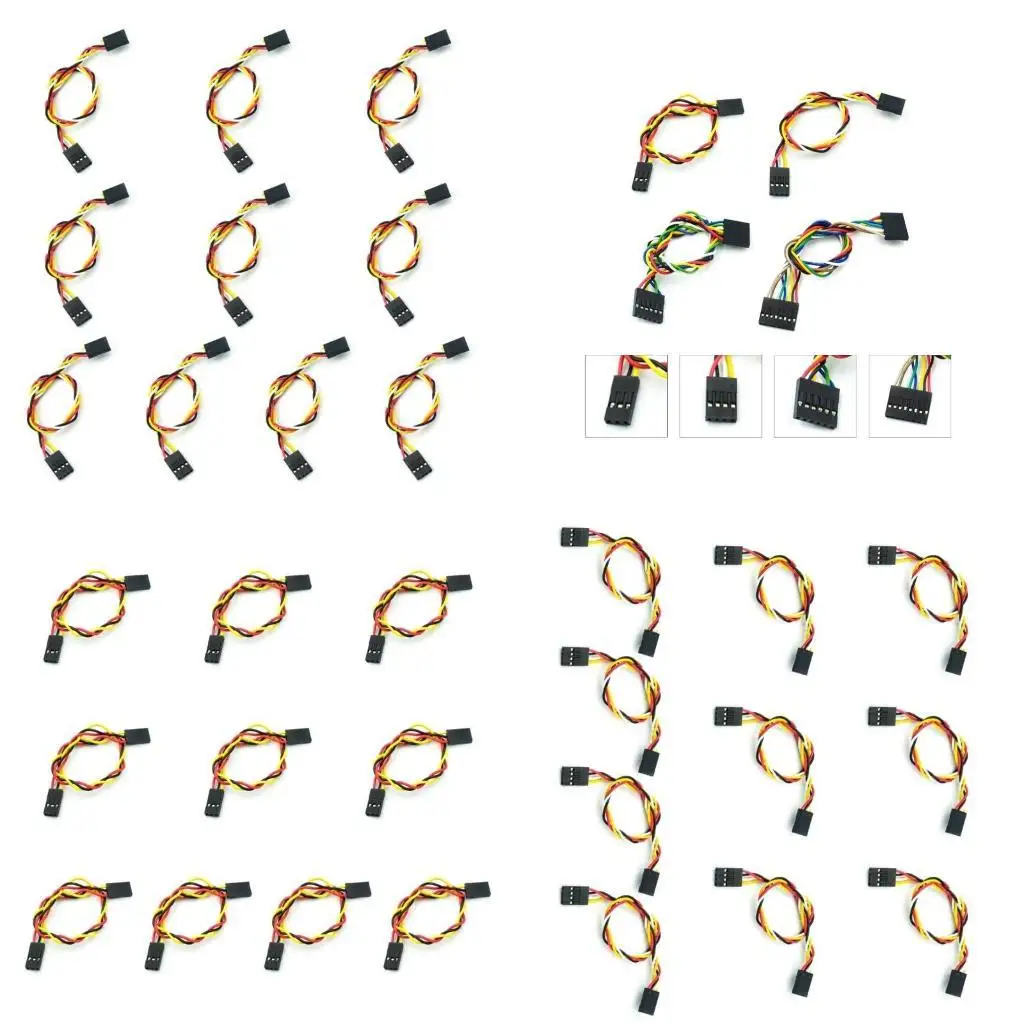 

Y1UB 10Pieces 2.54mm Male Female Connectors Pre Crimped Wires 3/4/6/8P