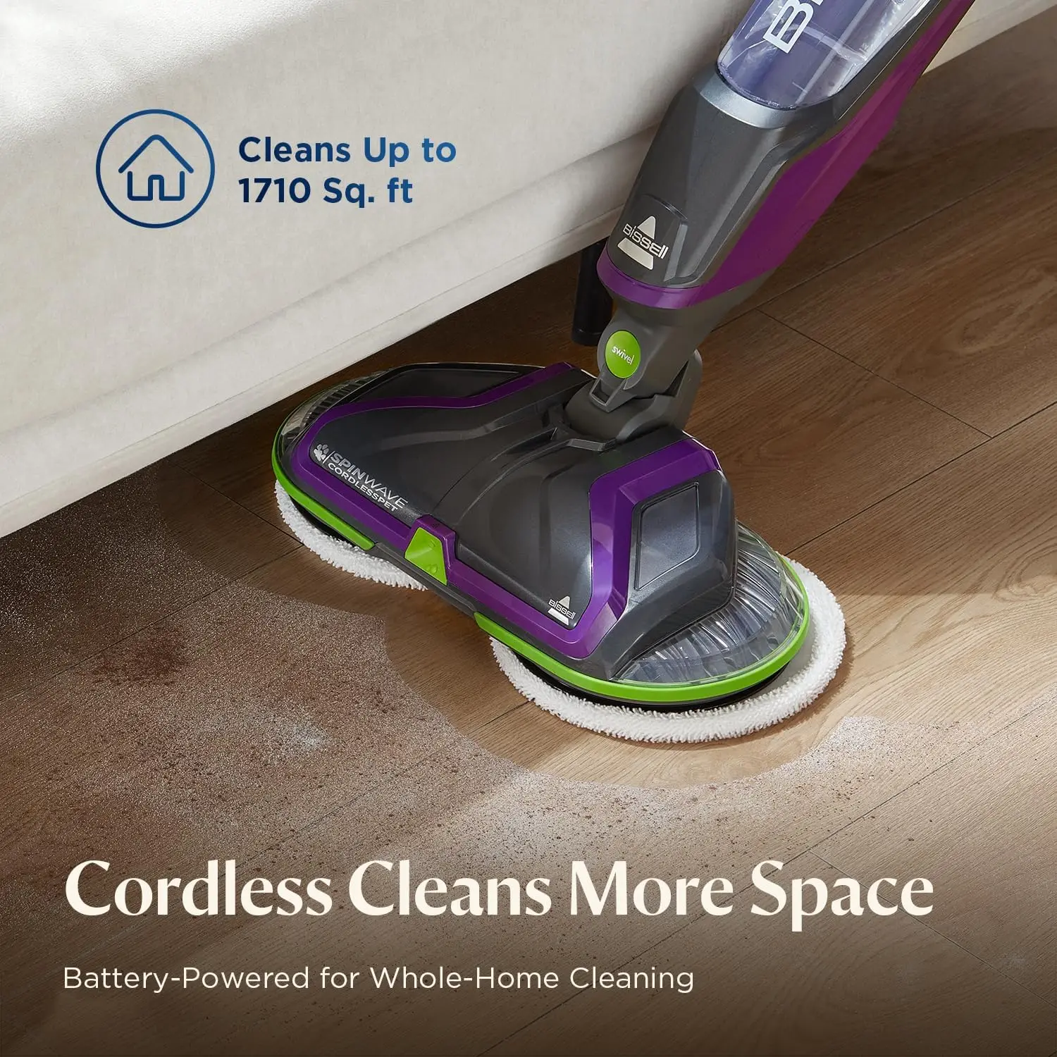Spinwave Cordless Pet Spin Mop, 18V Hard Floor Cleaner, 23157