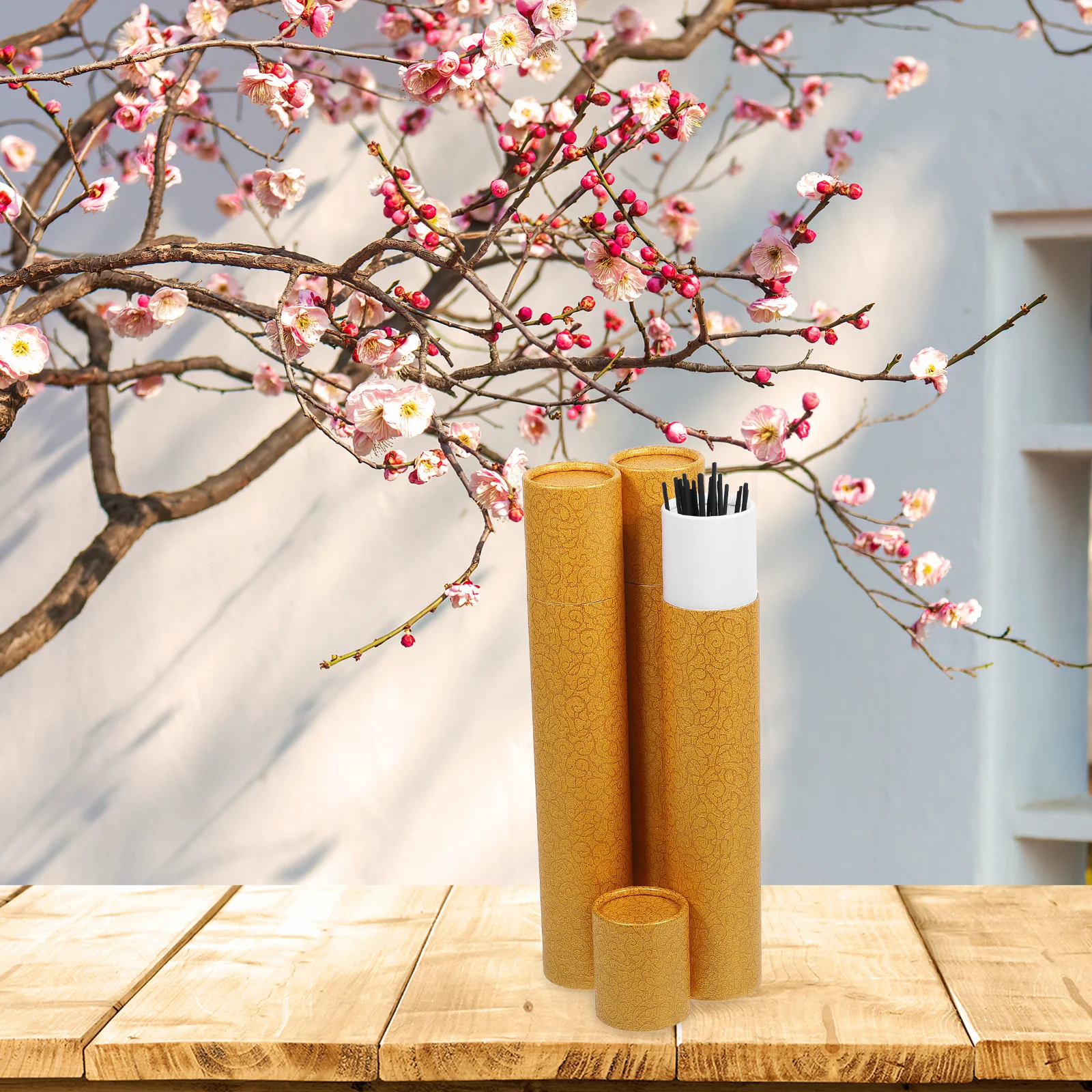 

3Pcs Elegant Incense Stick Holders Paper Storage Tubes Caps Home Decor Aromatherapy Organizer Sticks Holder Storage Tube