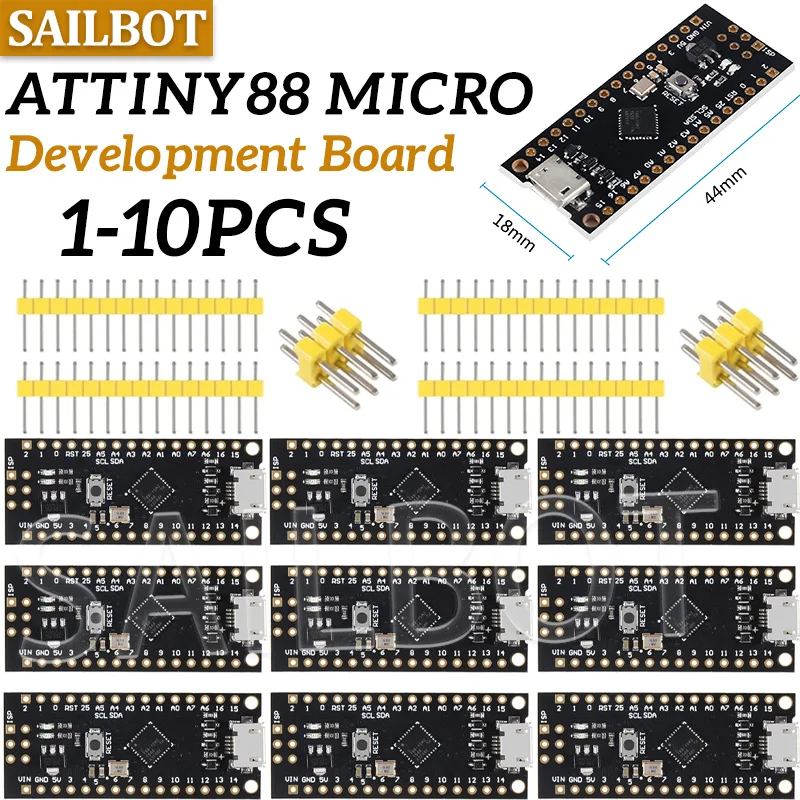 1-10PCS ATTINY88 micro development board 16Mhz /Digispark ATTINY85 Upgraded /NANO V3.0 ATmega328 Extended Compatible forArduino