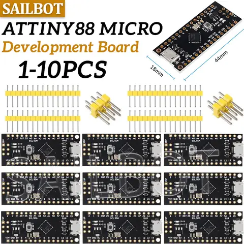 1-10PCS ATTINY88 micro development board 16Mhz /Digispark ATTINY85 Upgraded /NANO V3.0 ATmega328 Extended Compatible forArduino