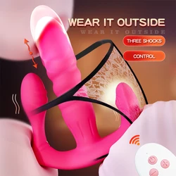 3 in 1 Panties Vibrators Wearable Female Sex Toys Wireless Remote Vibrator for Women G Spot Clitoris Stimulator Anal Massager