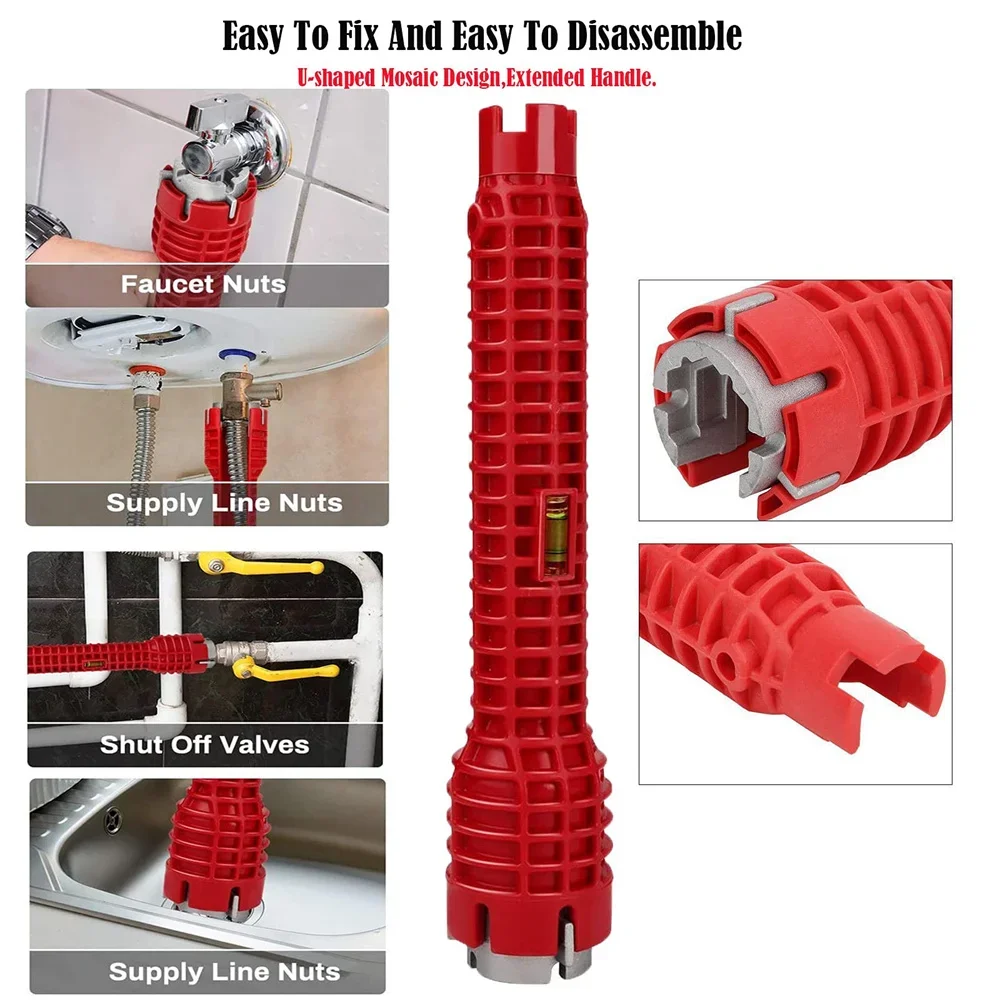 Imagem -02 - Anti-slip Kitchen Sink Repair Tool Flume Wrench Banheiro Multifuction Chave de Montagem Torneira Instalação do Encanamento em 1