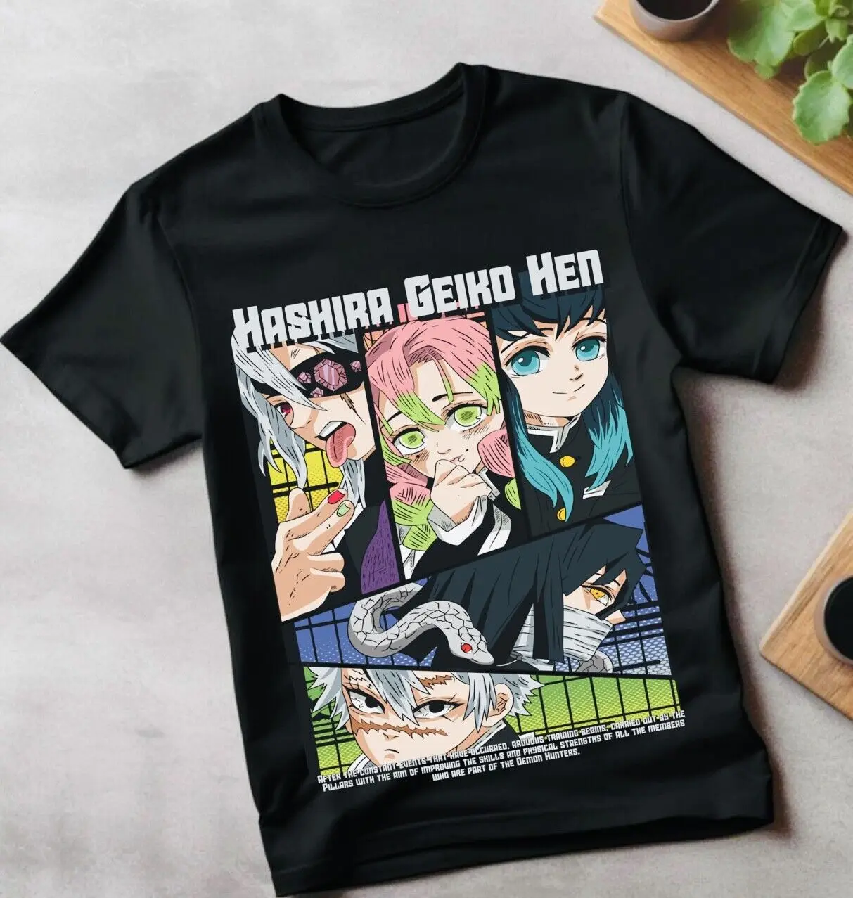 Giyu Tomioka T-Shirt Demon Slayer Kimetsu No Yaiba Anime Black Shirt Size S_5XL