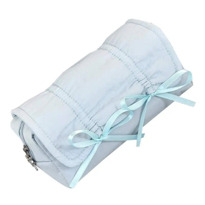 أنيقة Bowknot القلم حالة 7.55x3.38x2.91 بوصة سعة كبيرة مقلمة مقصورة كبيرة السفر قلم رصاص المنظمون حقيبة #4