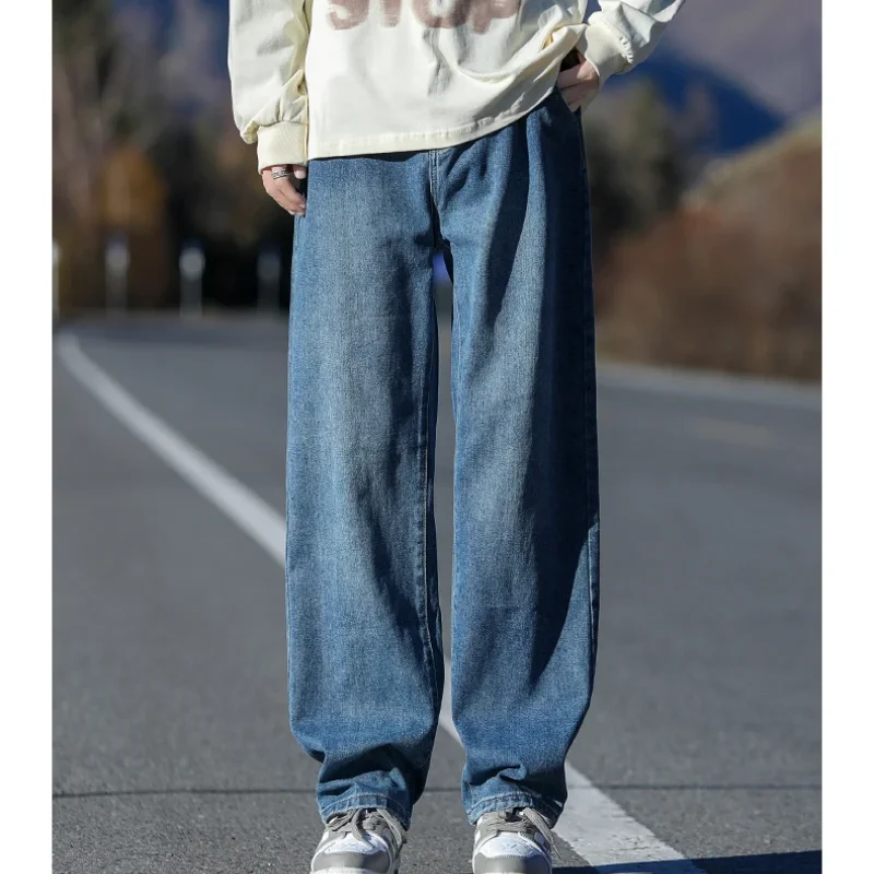 

2023 Autumn and Winter New Commuter Versatile Fashion Men's Clothing Splicing Pockets Simplicity Solid Color Casual Loose Pants