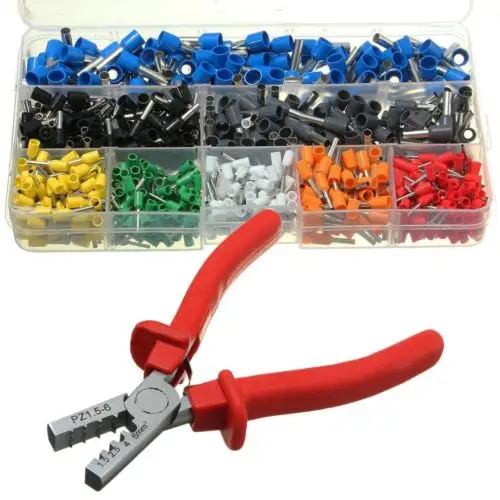 

800pcs Cable Wire Terminal Connector with Hand Ferrule Crimper Plier Crimp Tool