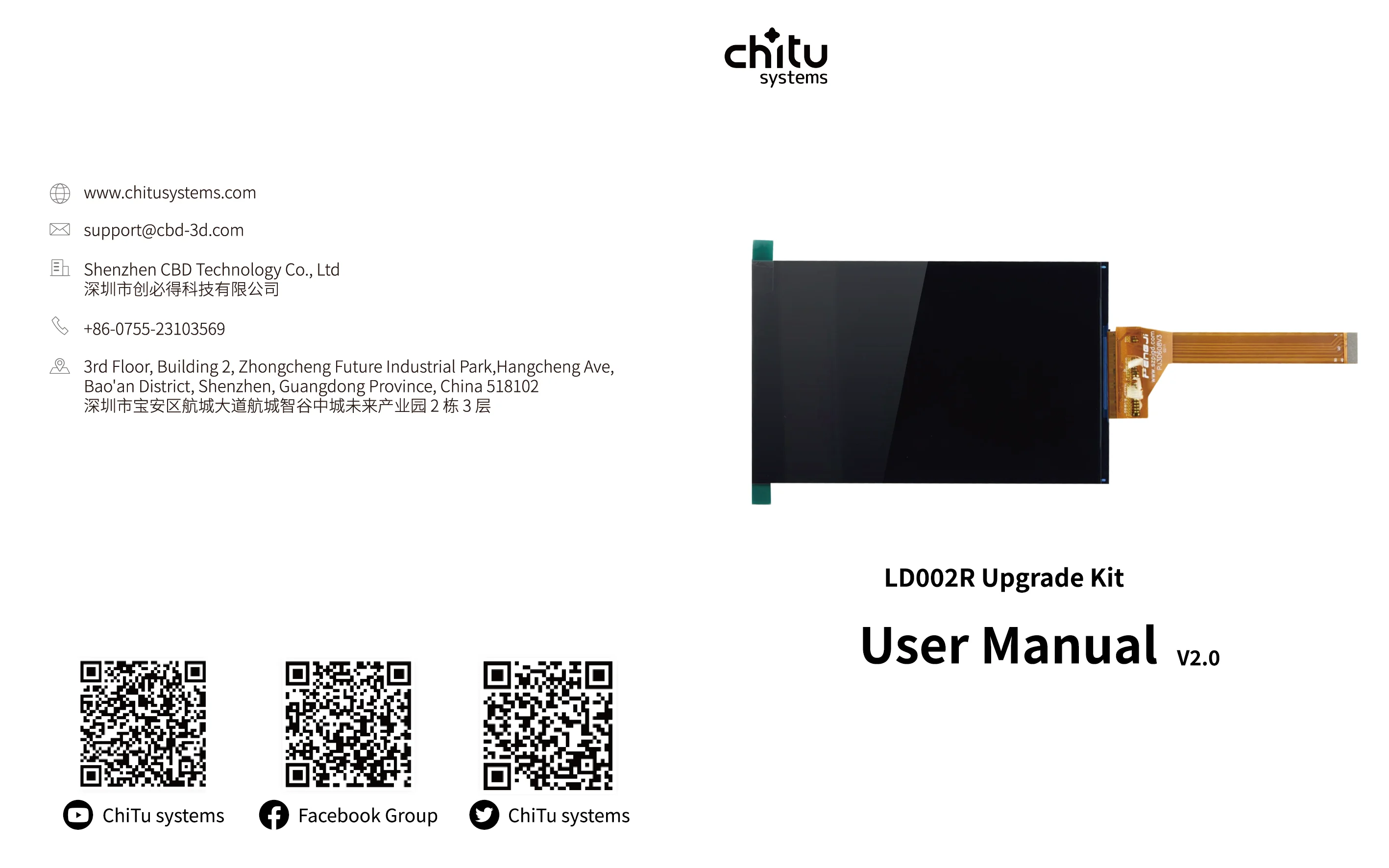 Creality LD-002R 6.08 Kit de actualización LCD monocromático 2k