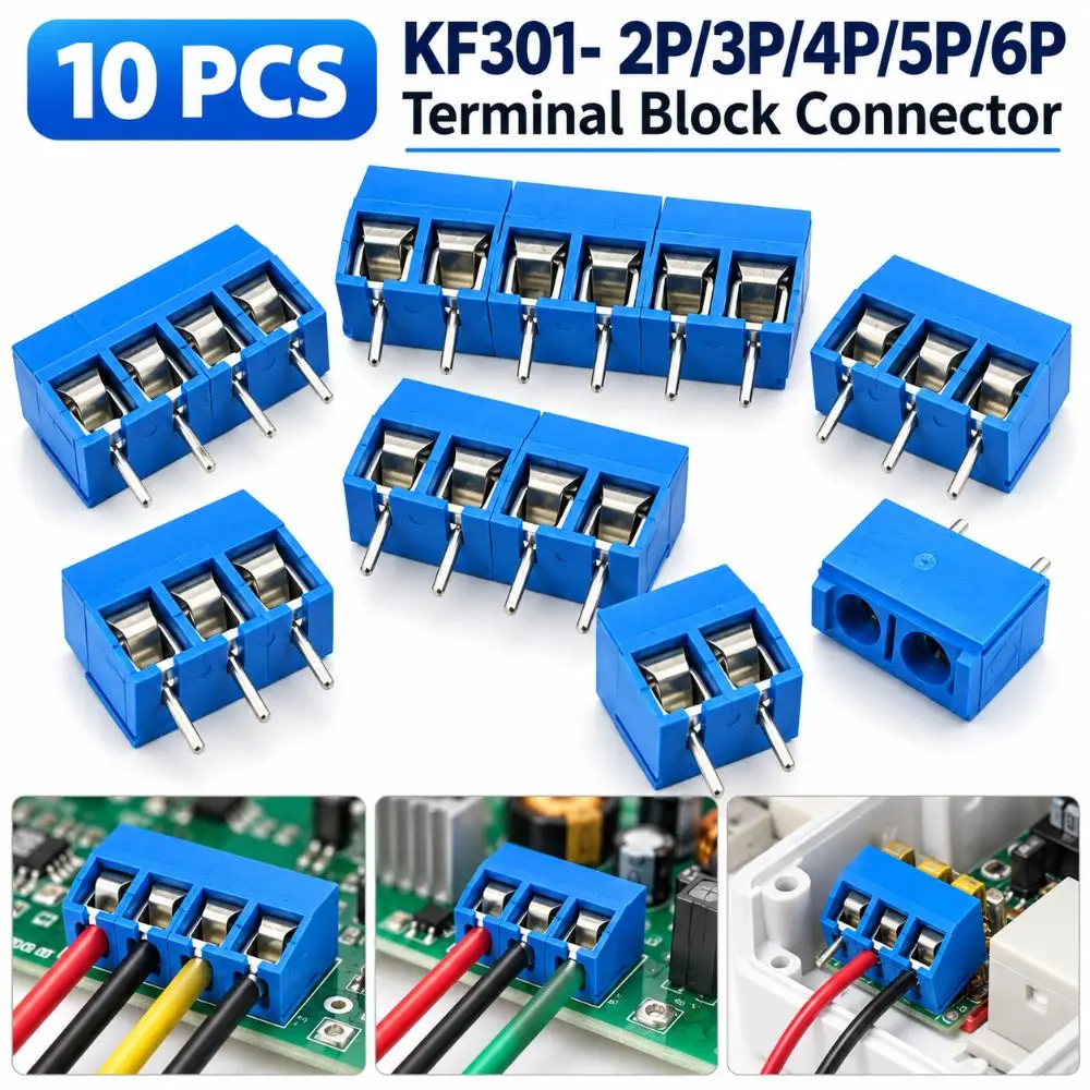 5.0mm Pitch Barrier Terminal Connector PBT Plastic Body Straight Pin Terminal Block Adapter Spliceable Screw Type
