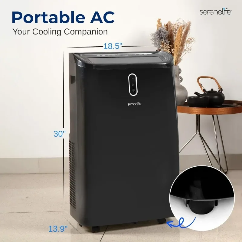 SereneLife SLPAC242B Portable Air Conditioner-12000 BTU Capacity (Ashrae) Compact Home A/C Cooling Unit