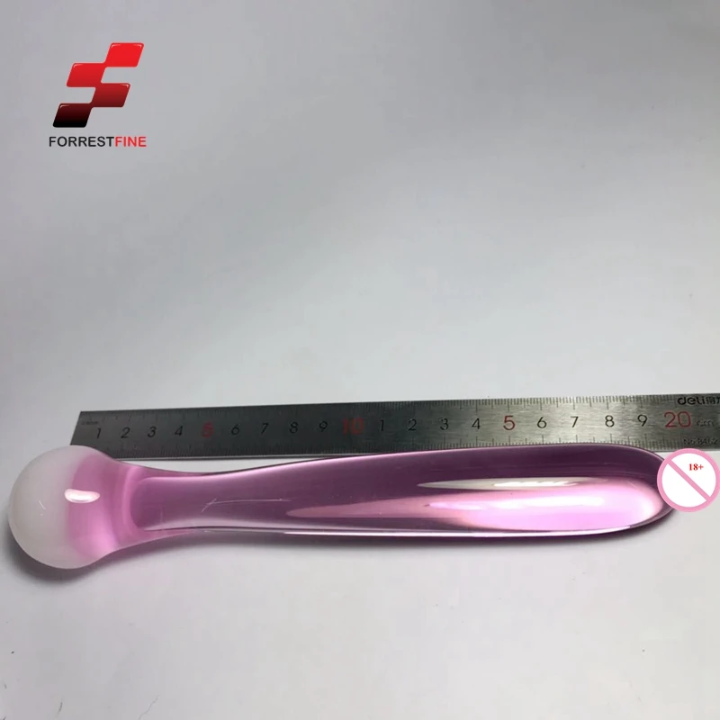 قضيب صناعي من الزجاج الوردي للنساء ، زجاج للبالغين ، لعبة جنسية ، مخصص ، بيع بالجملة ، جودة عالية #4