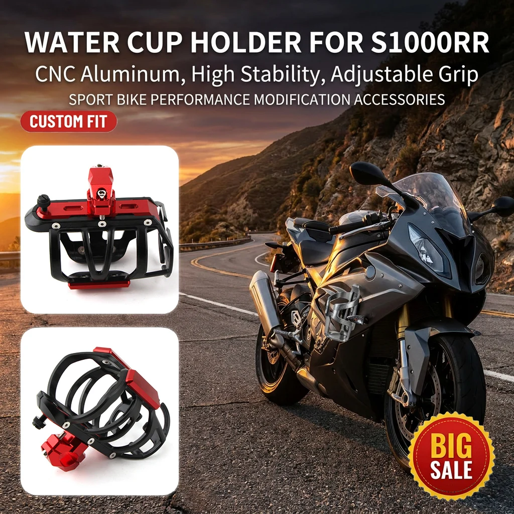

Water Cup Holder FOR S1000RR S1000R S1000XR CNC Aluminum Motorcycle Bottle Cage Bumper Handlebar Modification Accessories