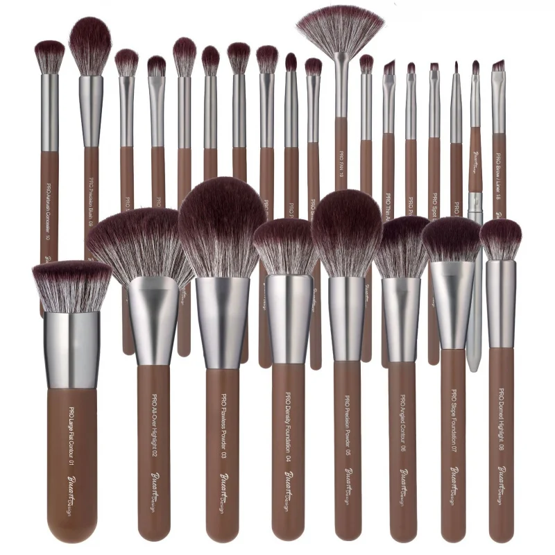 

26-Piece Chocolate Makeup Brush Set: Professional Tools, Multi-Functional Beauty Application