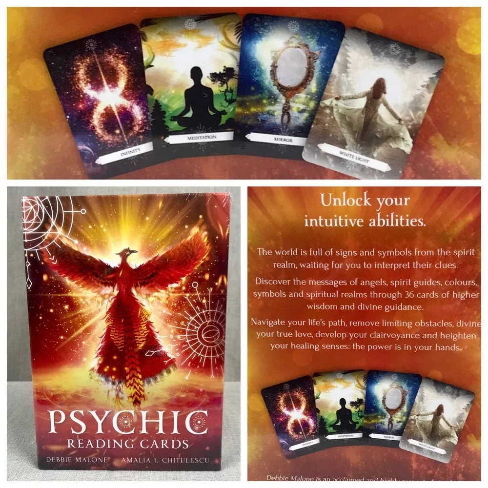 Leitura Psychic Cartões, Desperte seus hábitos psíquicos, 10,4x7,3 centímetros, 36 Pcs