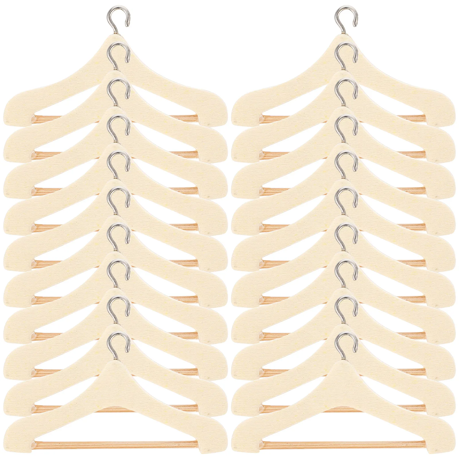 

20 шт. мини-вешалок: прочные маленькие держатели для одежды для мини-домиков, детских комнат, органайзеров для шкафов