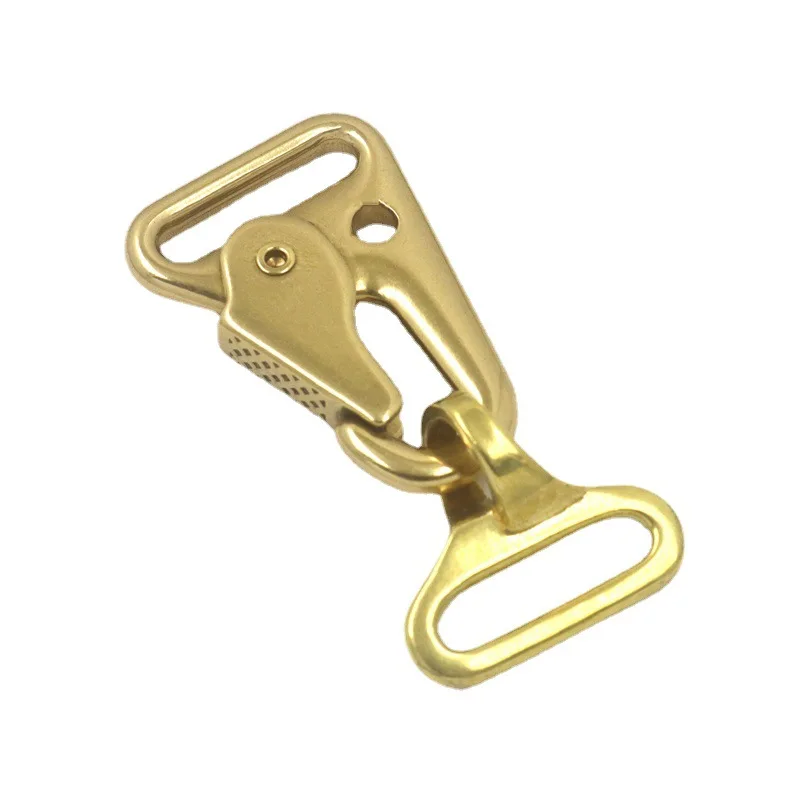 Solid Brass Carabiner Snap Hook Hawl Shape Clasp Buckle Trigger Clip for Backpack Bag Strap Parts Pet Leash Accessories