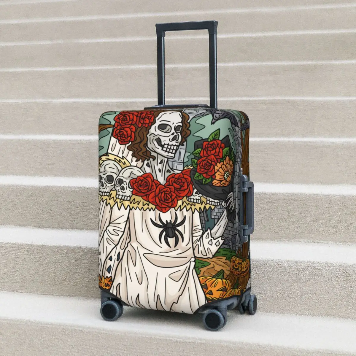 Halloween Wedding Gown Suitcase Cover Christmas Gift Flight Colored Cartoon Elastic Luggage Case Business Protection