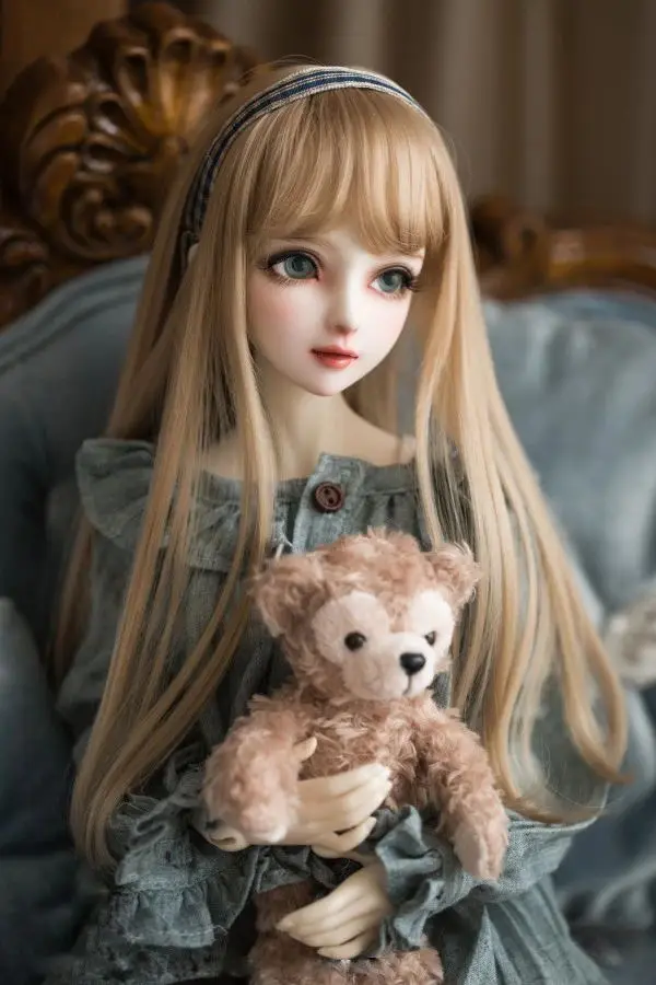 

BJD doll hair wigs for 1/3 1/4 1/6 BJD DD SD MSD YOSD doll High-temperature wire long champagne milk golden hair wigs