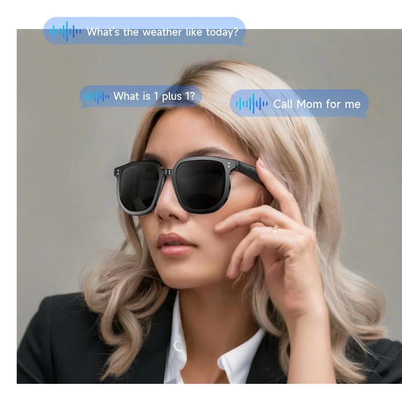 Новые умные очки с поддержкой Bluetooth, переключения музыки, фотосъемки с дистанционным управлением и солнцезащитными очками с голосовым помощником Ai
