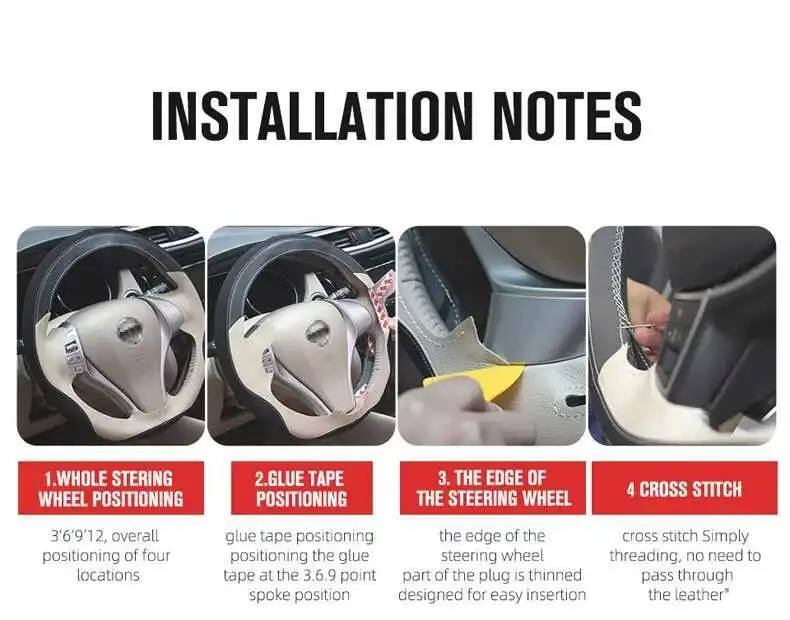 Für Honda Civic 9 2012 2013 2014 2015 Auto-Lenkradbezug Geflochtenes Wildleder Autozubehör Auto-Innenausstattung – Detail 8