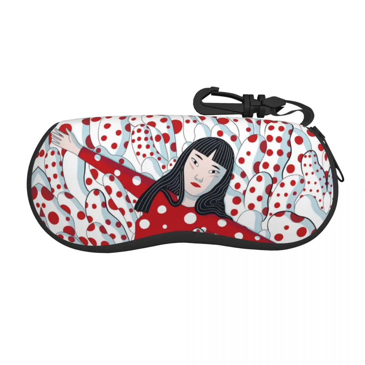 Custom Yayoi Kusama Abstract Art Eyeglass Glasses Case Men Women Soft Sunglasses Protective Bag