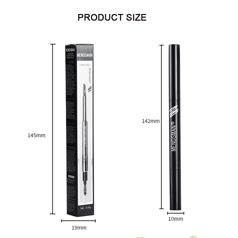 Lápis de sobrancelha cabeça dupla, caneta sobrancelha impermeável, tatuagem matiz, maquiagem sobrancelhas, cosméticos naturais, duradouro, sobrancelha